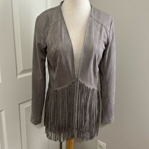 Grace Elements lightweight long sleeve fringed bottom jacket, size S